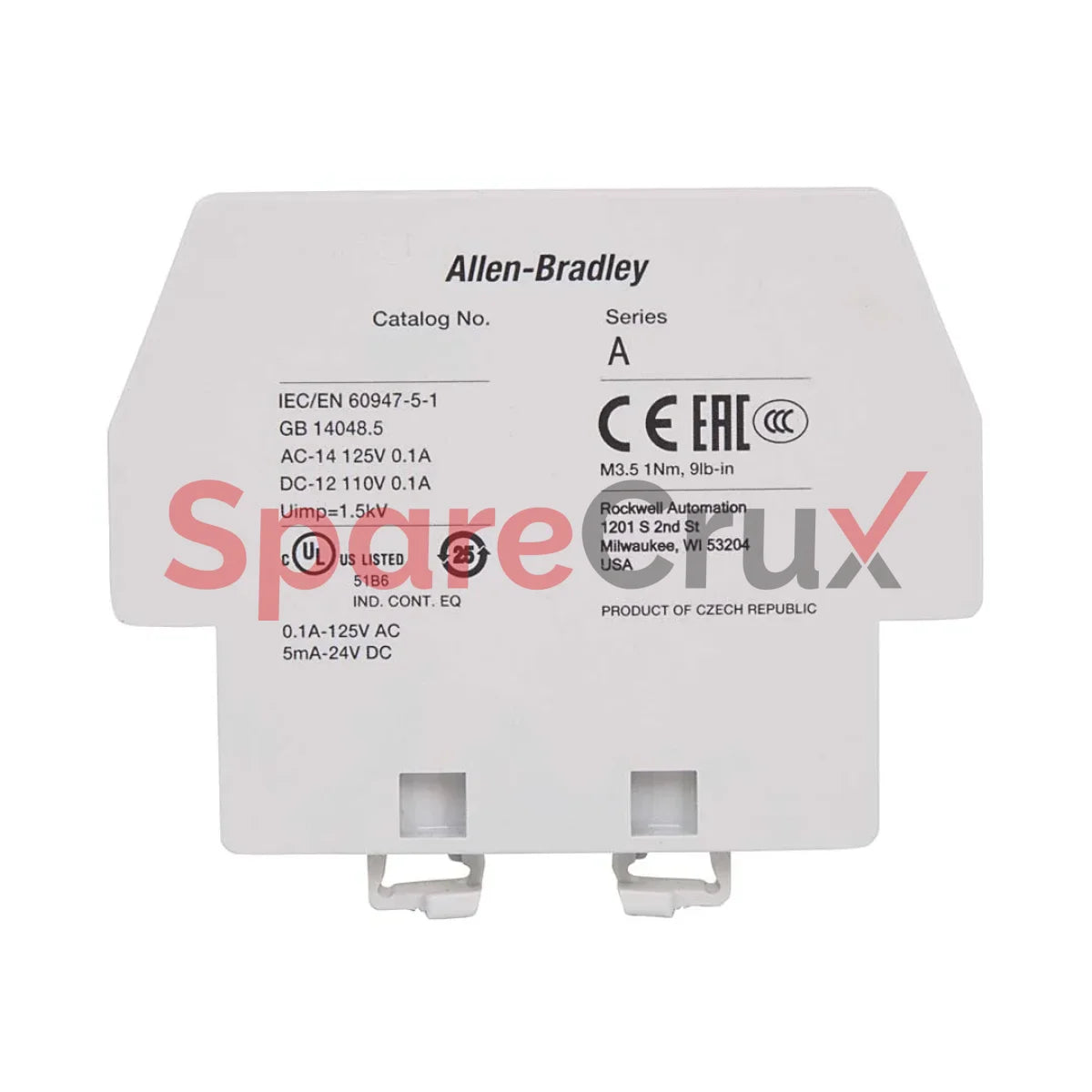 100-Es3-B10 | Allen Bradley Auxiliary Contact 1 No Inside Mounting
