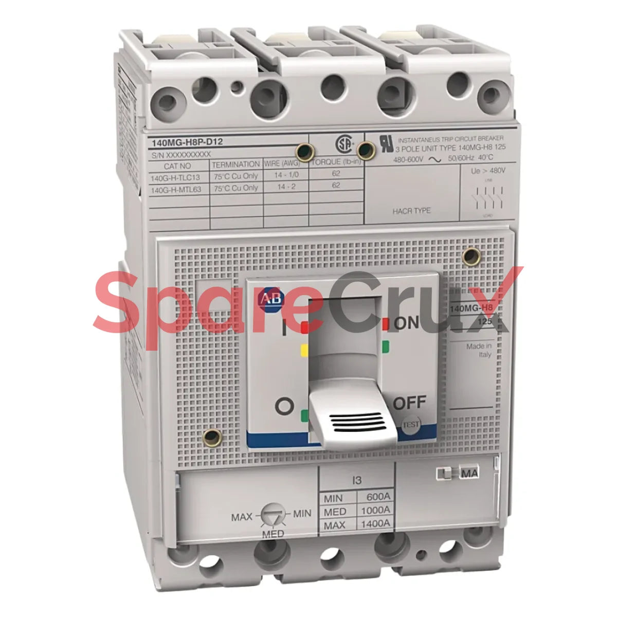 140Mg-H8P-D12 | Allen Bradley Motor Protection Circuit Breaker H Frame 12 A Thermal Magnetic 600V