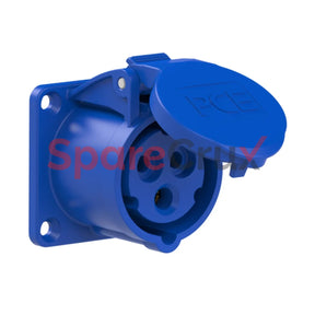 313-6F6 | Pce Panel Mounting Socket Straight 16A 2P + E Ip44/54