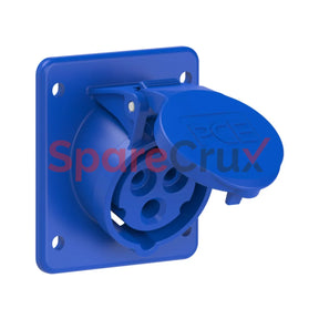 413-6F87 | Pce Panel Mounting Socket Angled 16 A 2P + E Ip44