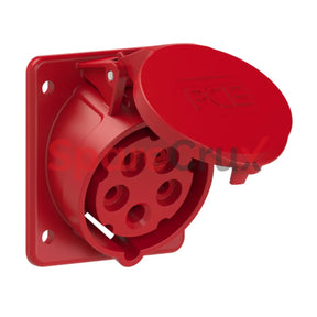 415-6F87 | Pce Panel Mounting Socket Angled 16A 3P + N E Ip44