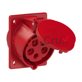 425-6 | Pce Panel Mounting Socket Angled 32A 3P + N E Ip 44