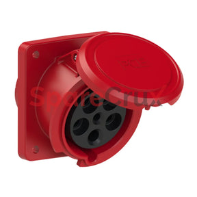 4351-6Fc | Pce Panel Mounting Socket Angled 63A 3P + N E Ip 44
