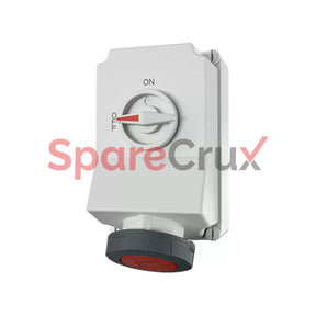 5113A | Mennekes Cee Wall Mounted Fused Receptacles Switched With Mechanical Duo-Interlock 63Amp 3