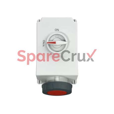 5113A | Mennekes Cee Wall Mounted Fused Receptacles Switched With Mechanical Duo-Interlock 63Amp 3