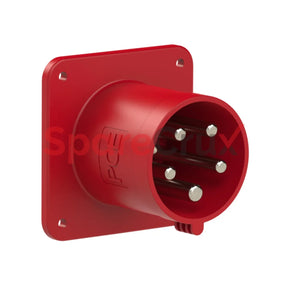 6351-6K | Pce Cee - Flanged Plug Straight 63A 5P 6H Ip44 Power Twist
