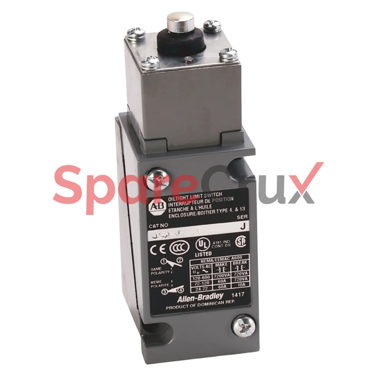 802T-BPE | ALLEN BRADLEY | Metal Plug-In Oiltight Limit Switch