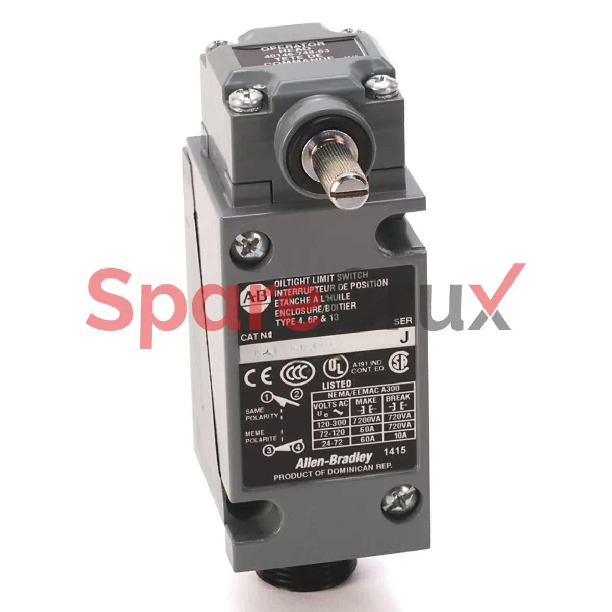 802T-HTP | ALLEN BRADLEY | Metal Plug-In Oiltight Limit Switch – SpareCrux