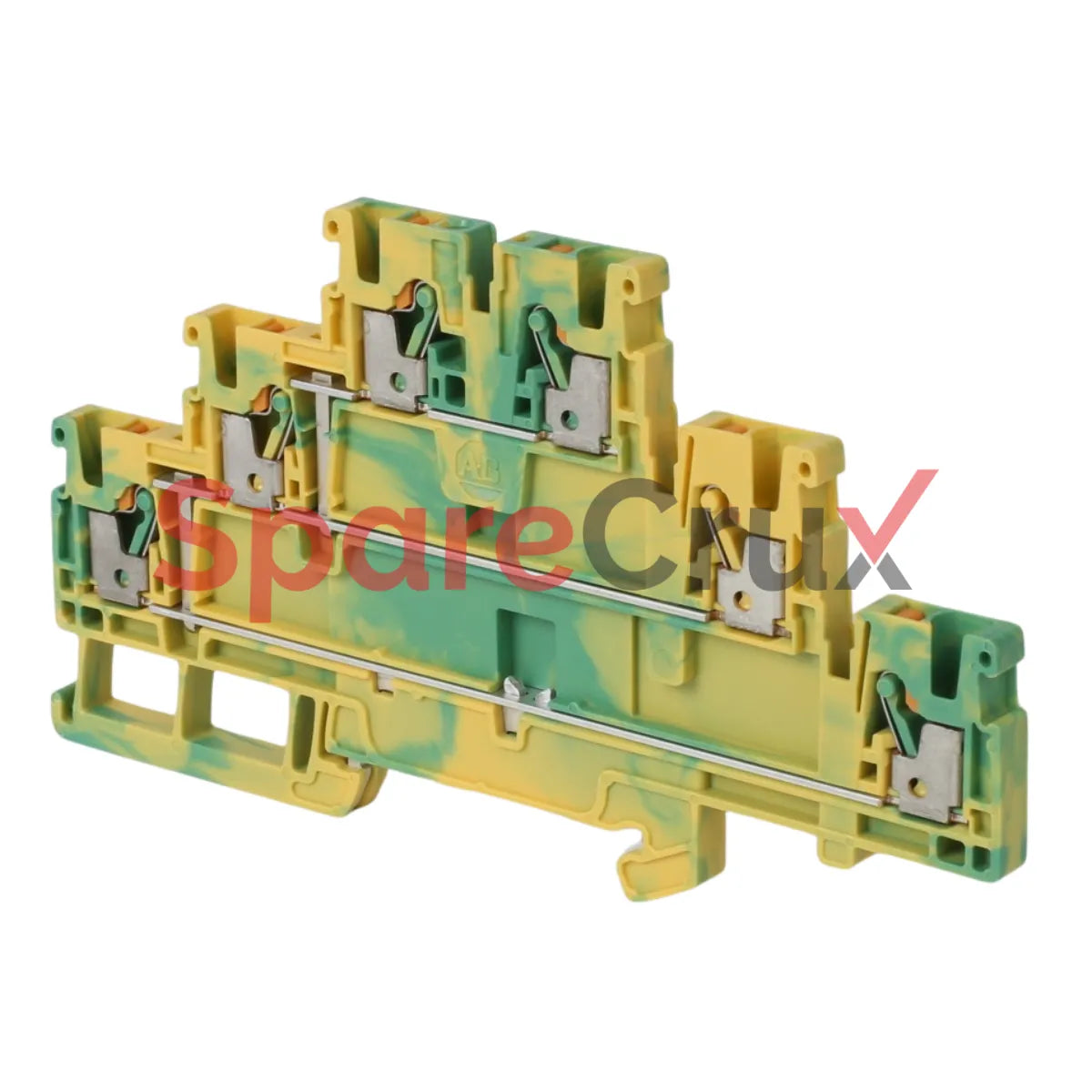 1492-PTG3C | ALLEN BRADLEY | Terminal Block, Push-in Connection, Triple-Level, Ground, Connected, Feed-Through, 2.5 mm² (AWG 28–12), 6 Connection Points, Green/Yellow