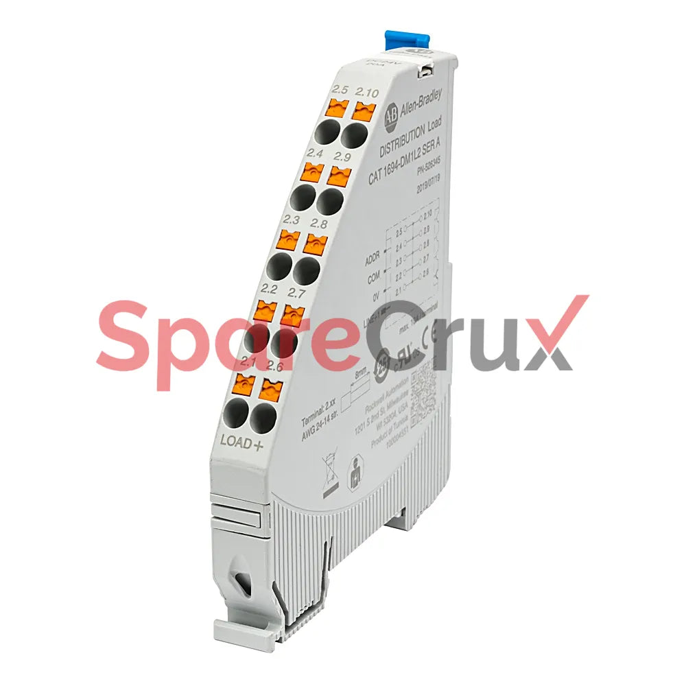 1694-DM1L2 | ALLEN BRADLEY | Distribution Module, 10 Terminals, 1xLINE, 9xLOAD, Imax 20A