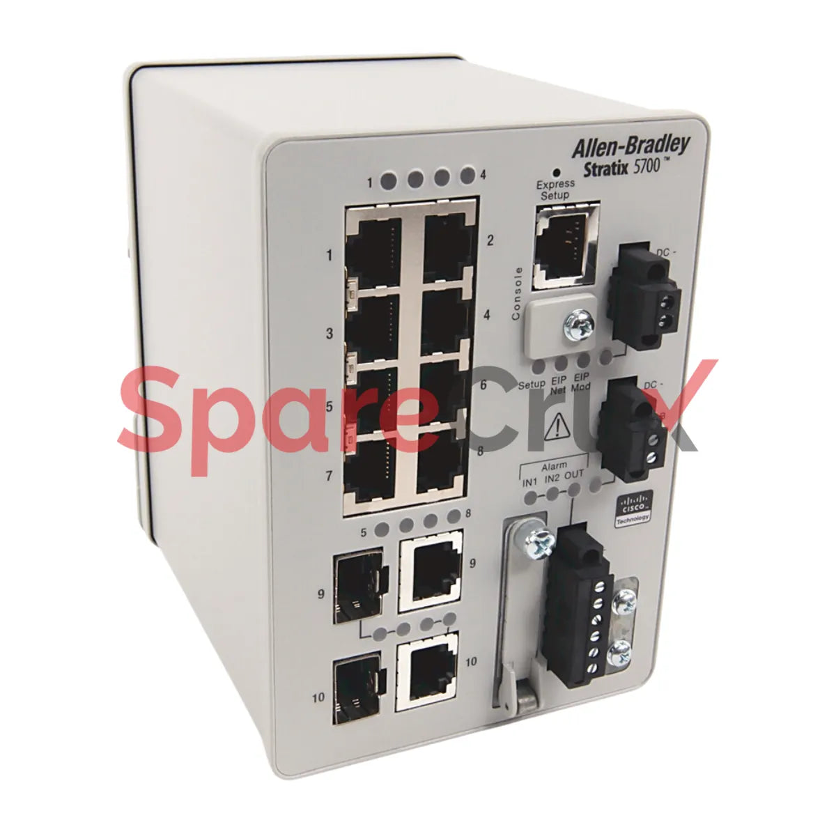 1783-BMS10CGL | ALLEN-BRADLEY | Stratix 5700 Managed Ethernet Switch, 10 Ports: 8 Fast Ethernet Copper, 2 Gigabit Ethernet Fiber SFP Slots, Lite Software