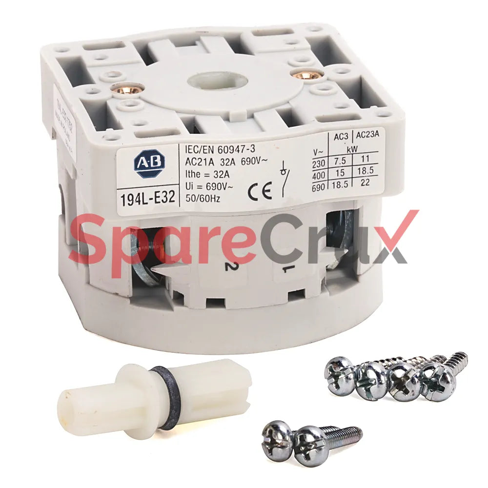194L-E32-1756 | ALLEN BRADLEY | IEC Control and Load Switch, 32 A, 6-Pole, OFF-ON 90°, Front/Door Mount