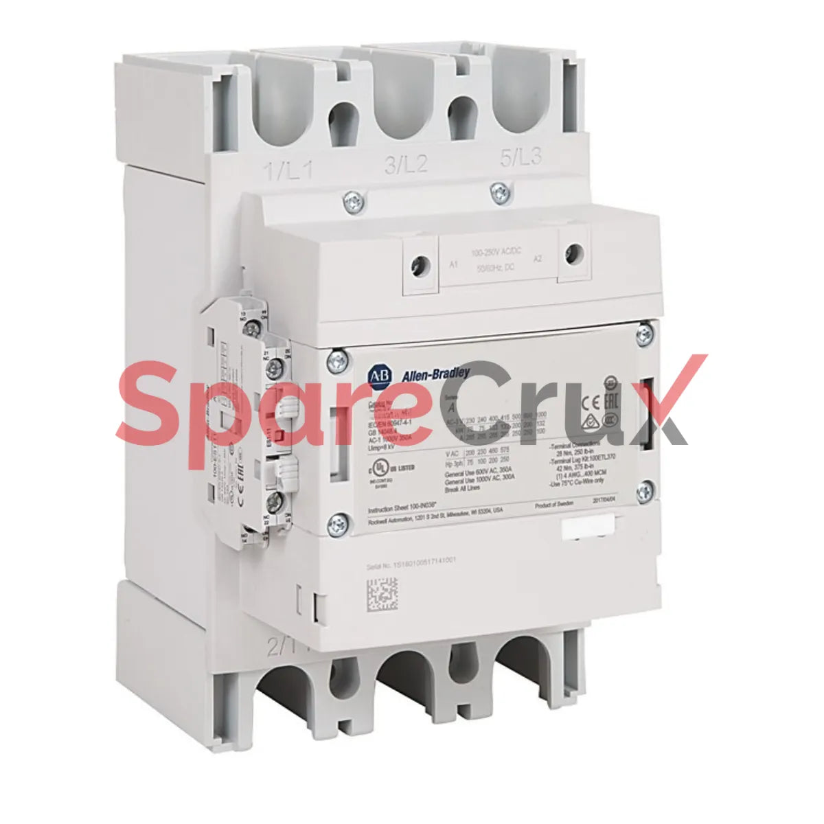 100-E370ED11 | ALLEN BRADLEY | 100-E MCS-E Contactor, 370A, AC3 Duty