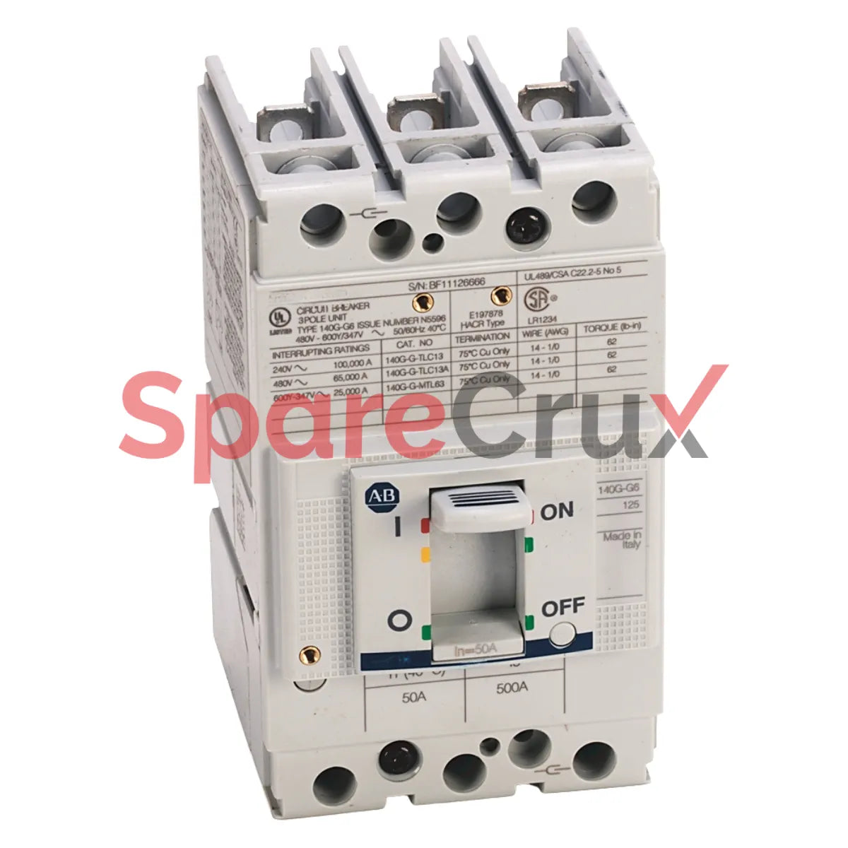 140G-G6C3-C63 | ALLEN BRADLEY | 140G 125A G Frame Molded Case Ckt-Bkr