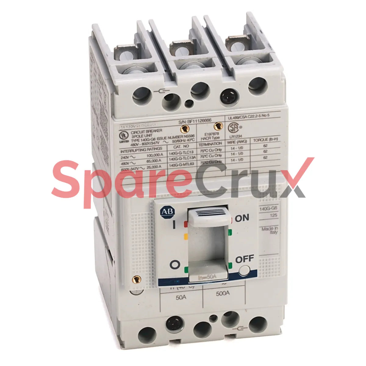 140G-G6C3-C50 | ALLEN BRADLEY | 140G 125A Frame Molded Case Ckt-Bkr