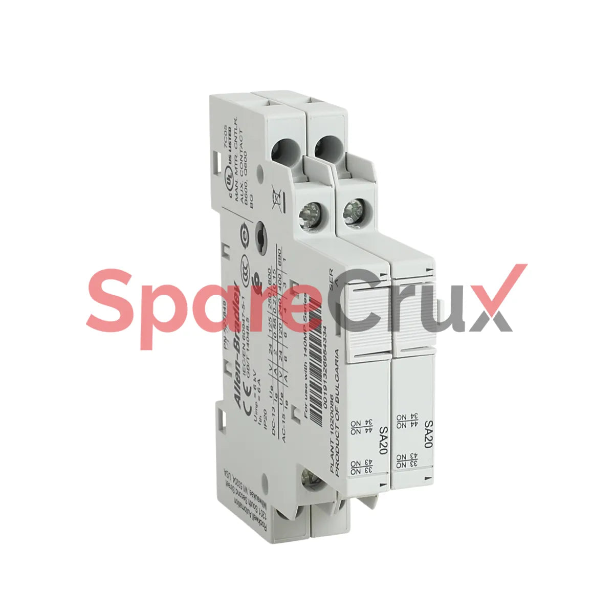 140MP-A-AFA20 | ALLEN BRADLEY | Motor Protection Circuit Breaker, A Frame, Auxiliary Contact Block, 20 A