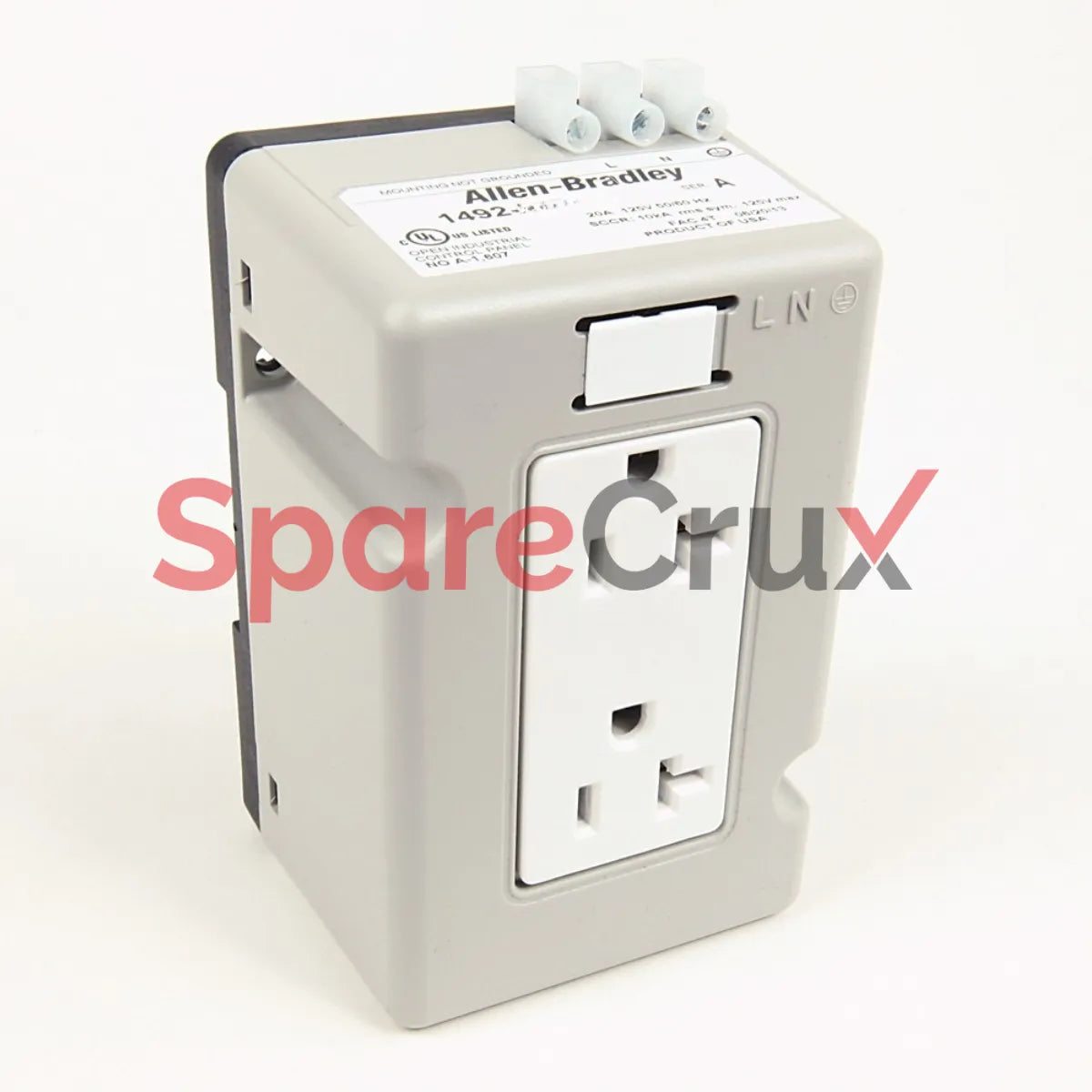 1492-REC15G | ALLEN BRADLEY | DIN Rail Mounted Receptacle, 15 A, 125 V AC, Duplex, GFCI