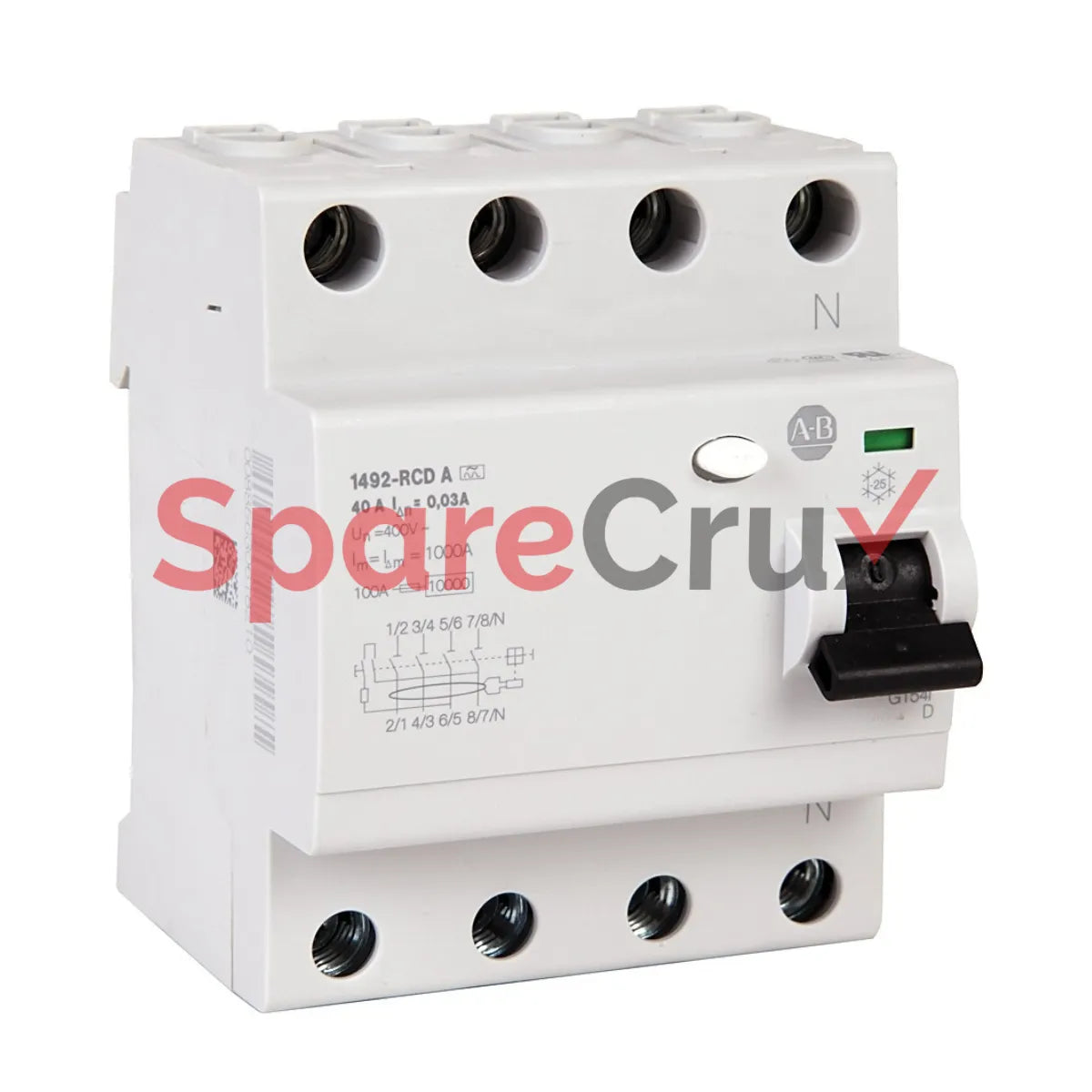1492-RCDA4A63-US | ALLEN BRADLEY | Residual Current Device, 4-Pole, 63 A, 30 mA Sensitivity, Type A, UL Certified