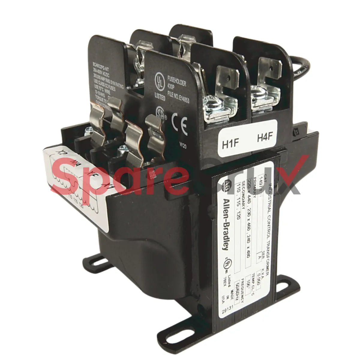 1497A-A3-M18-3-N | ALLEN BRADLEY | Machine Tool Transformer, 100VA, 208/230/480V (50/60Hz) Primary, 2 Primary - 1 Secondary Fuse Blocks