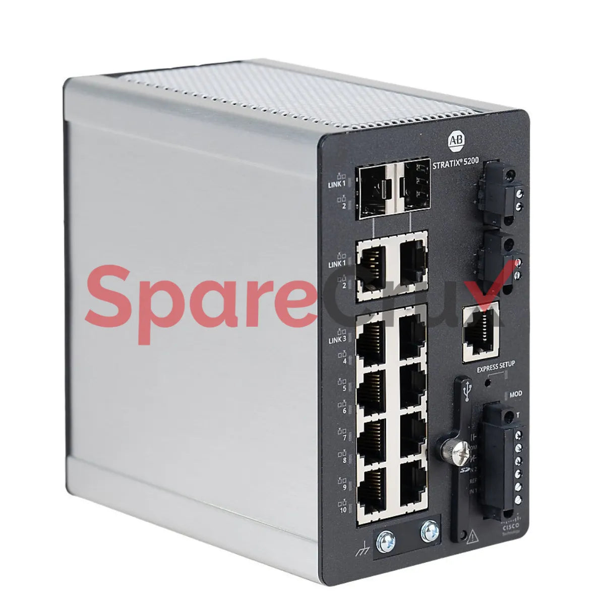 1783-CMS10B | ALLEN-BRADLEY | Stratix 5200 Managed Ethernet Switch, 10 Ports: 8 Copper 100 Mbps, 2 Combo 100/1000 Mbps Ports, Base Firmware