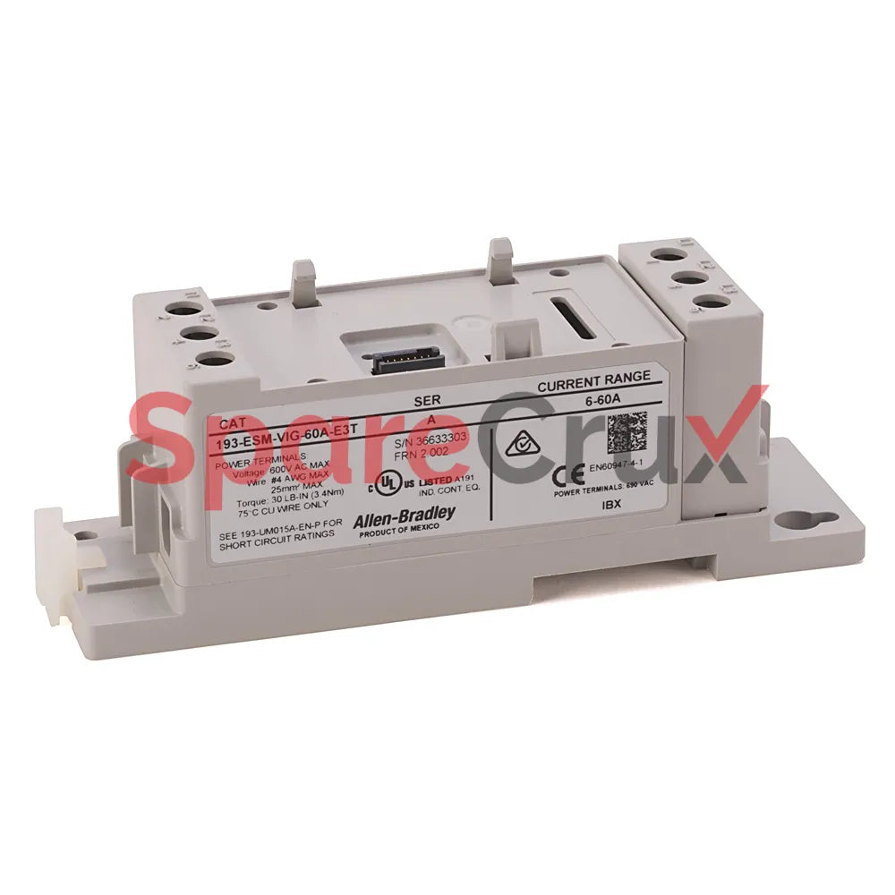 193-ESM-VIG-60A-E3T | ALLEN BRADLEY | E300/E200 60 Amp Sensing Module, DIN Rail/Panel Mount with Line- and Load-side Power Conductor Terminals