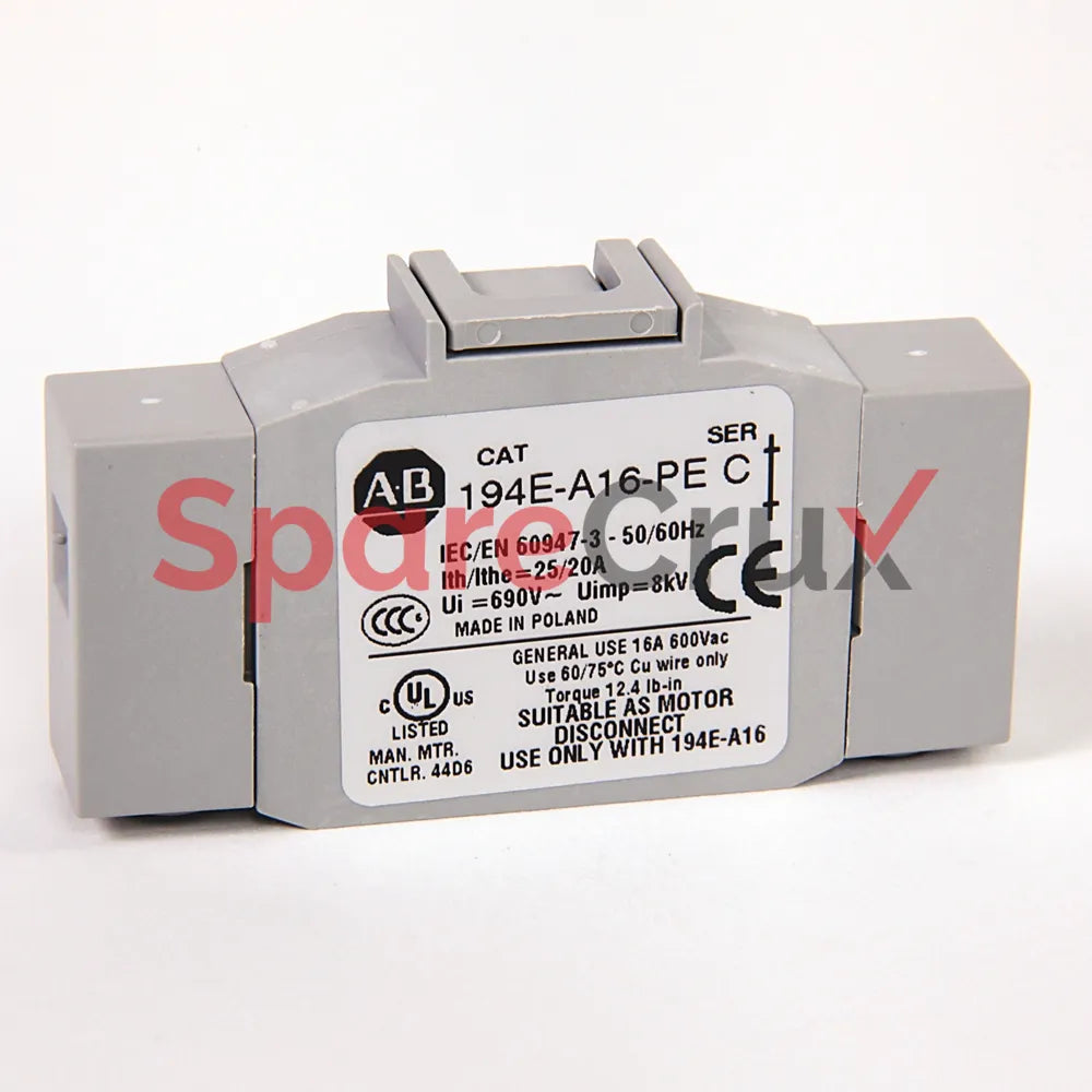 194E-A16-PE | ALLEN BRADLEY | 16A, Non-Fusible Disconnect Switch, Pistol Grip Handle, Enclosed