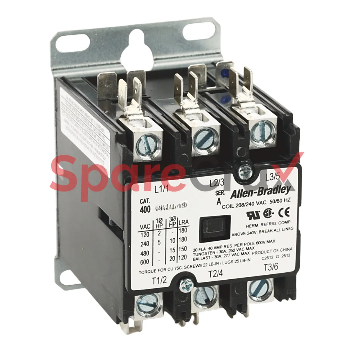 400-DP30NA3 | ALLEN BRADLEY | 30 Amp Definite Purpose Contactor