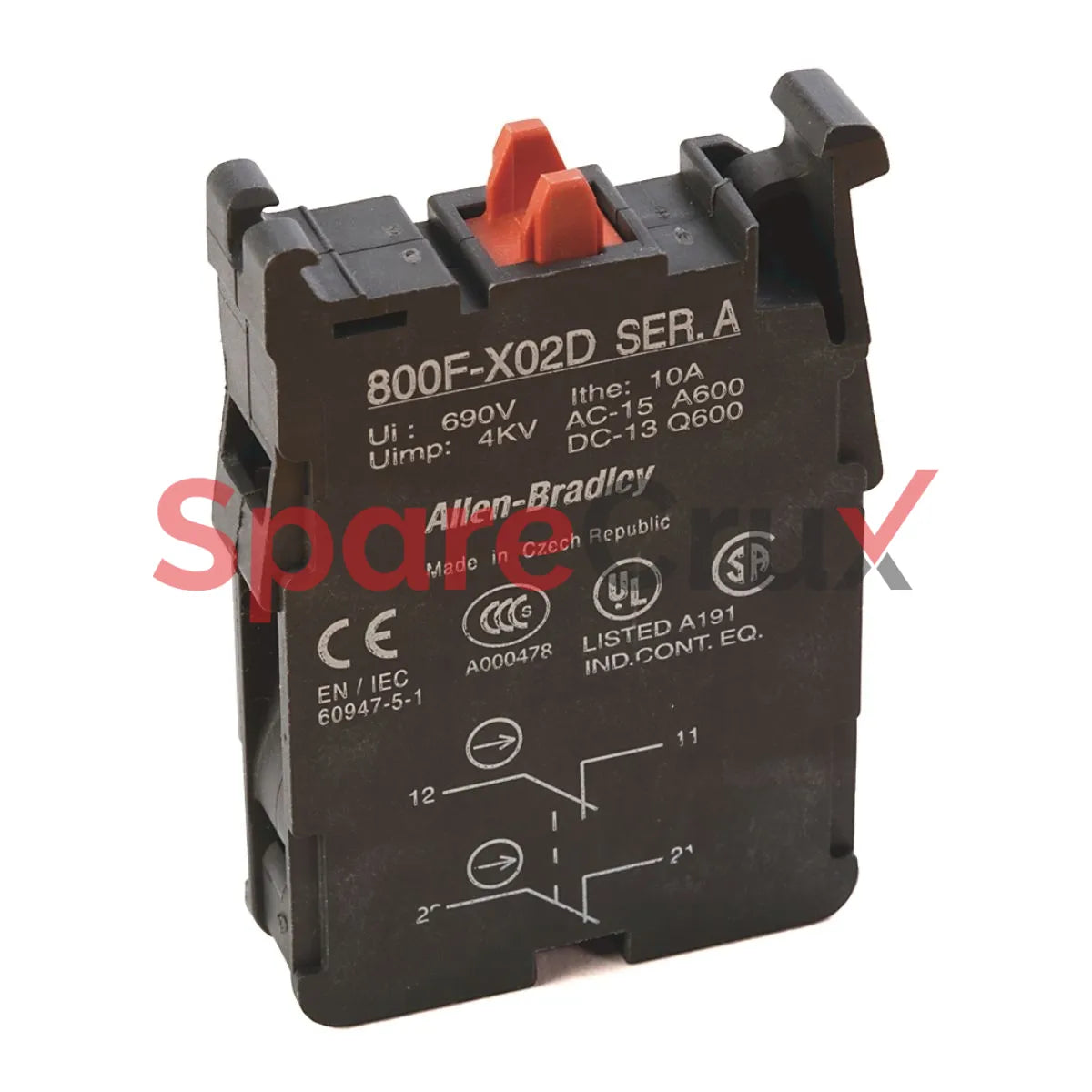 800F-X02D | ALLEN BRADLEY | 22mm Contact Block 800F PB