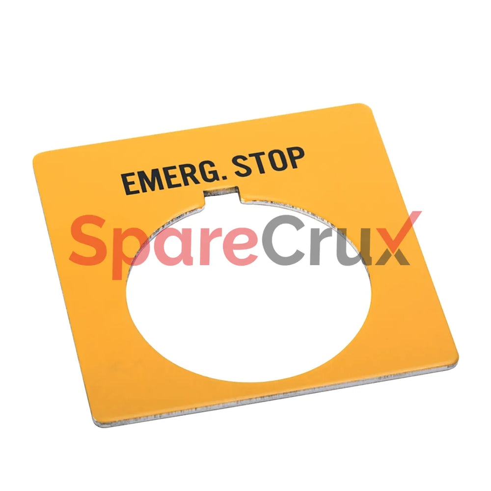 800T-X504Y | ألين برادلي | لوحة أسطورة صفراء 800T EMERG STOP مقاس 30 مم