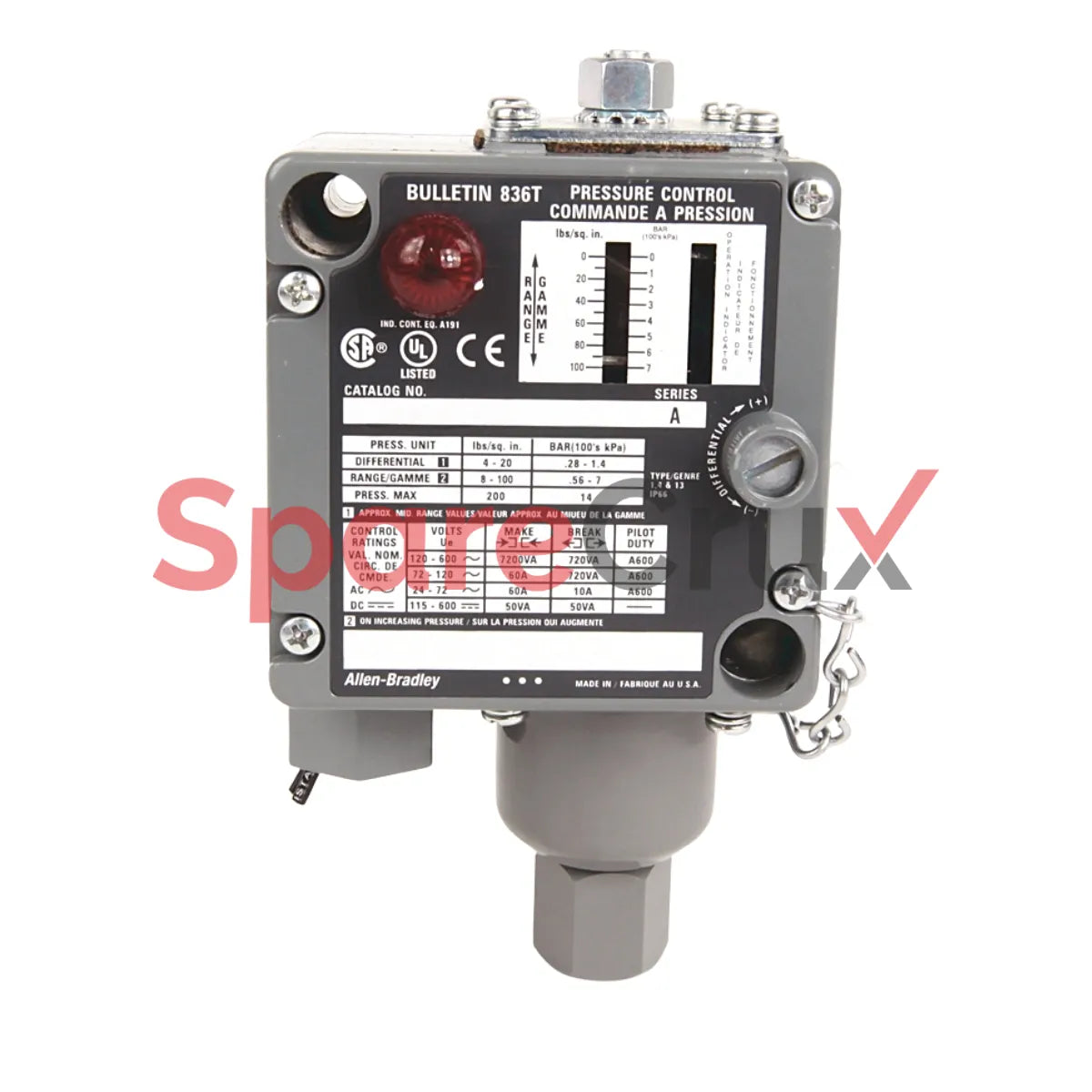 836T-T261JX40 | ALLEN BRADLEY | Electro-Mech Pres Cntrl Sw