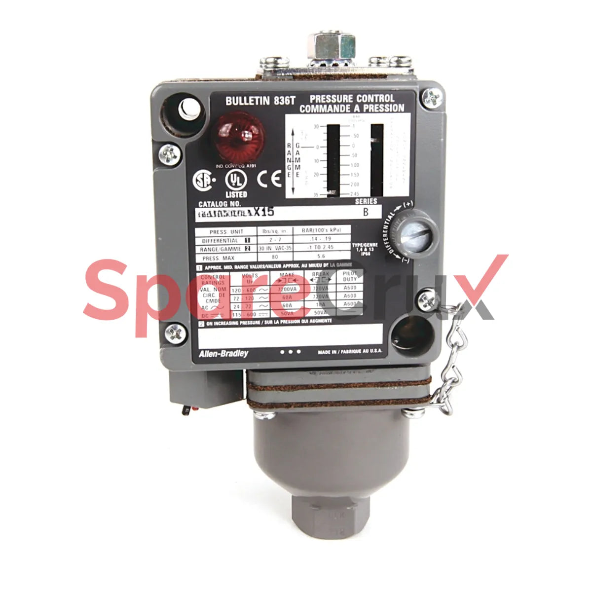 836T-T261J | ALLEN BRADLEY | Electro-Mech Pres Cntrl Sw