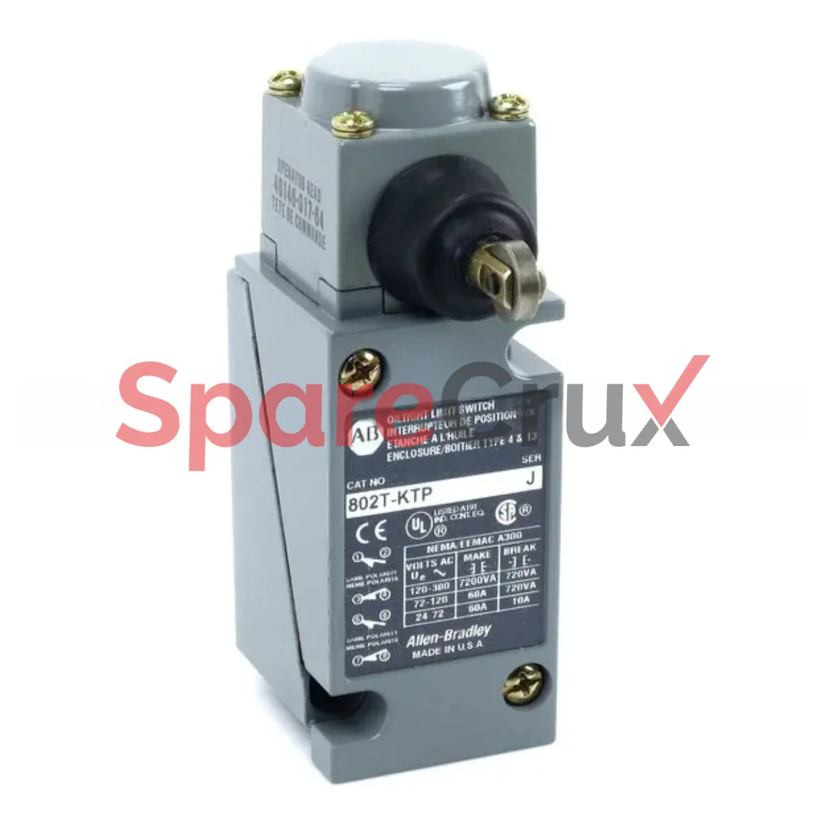 802T-KTP | ALLEN BRADLEY | Metal Plug-In Oiltight Limit Switch