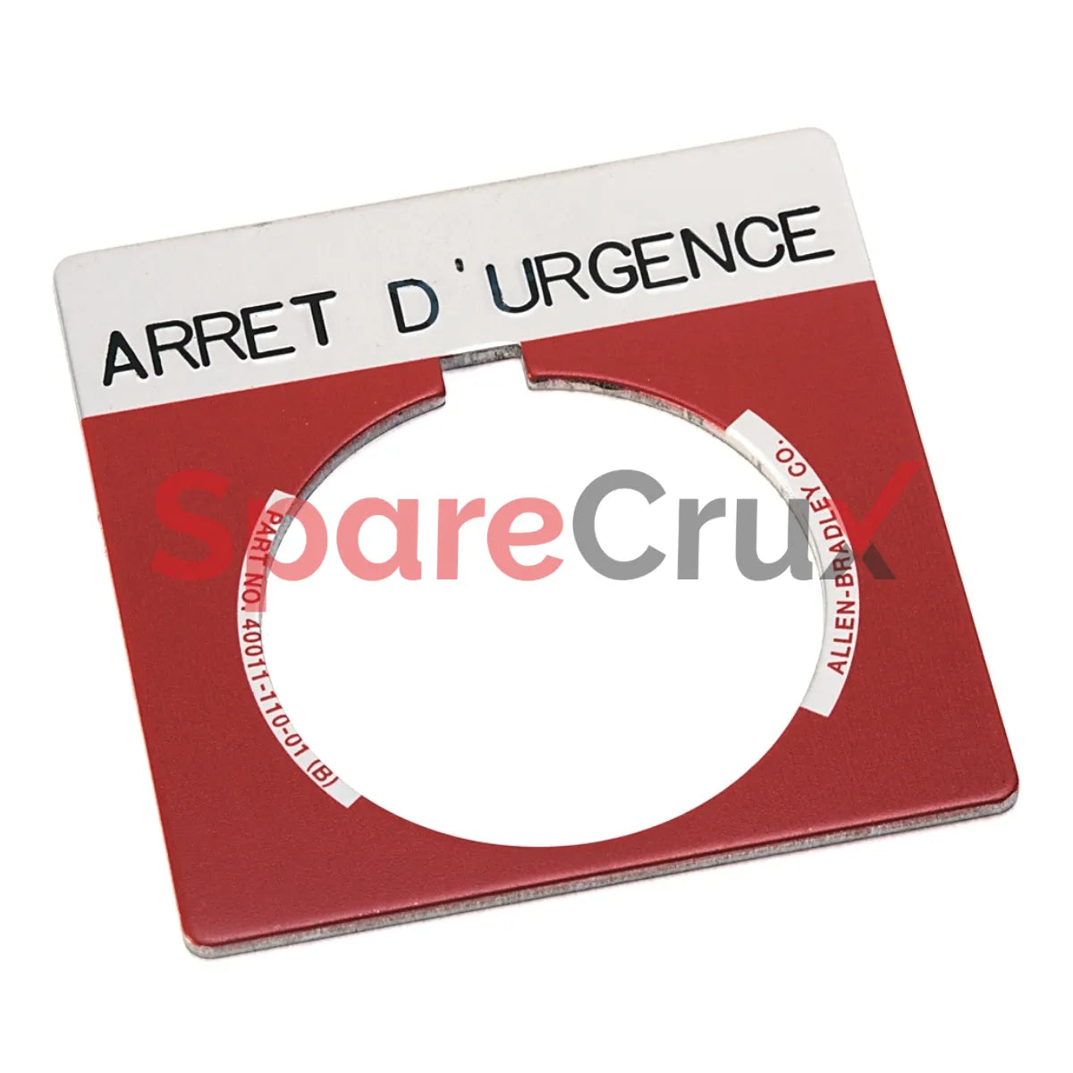 800T-X504F | ALLEN BRADLEY | 30mm 800T ARRET D'URGENCE Legend Plate
