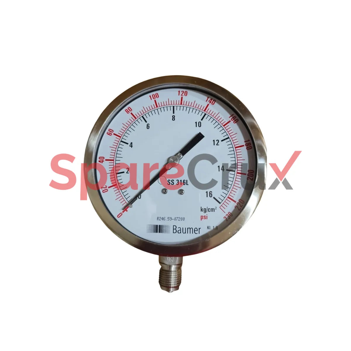 EN837-1 | BAUMER |  Pressure Gauge, 1600 Bar