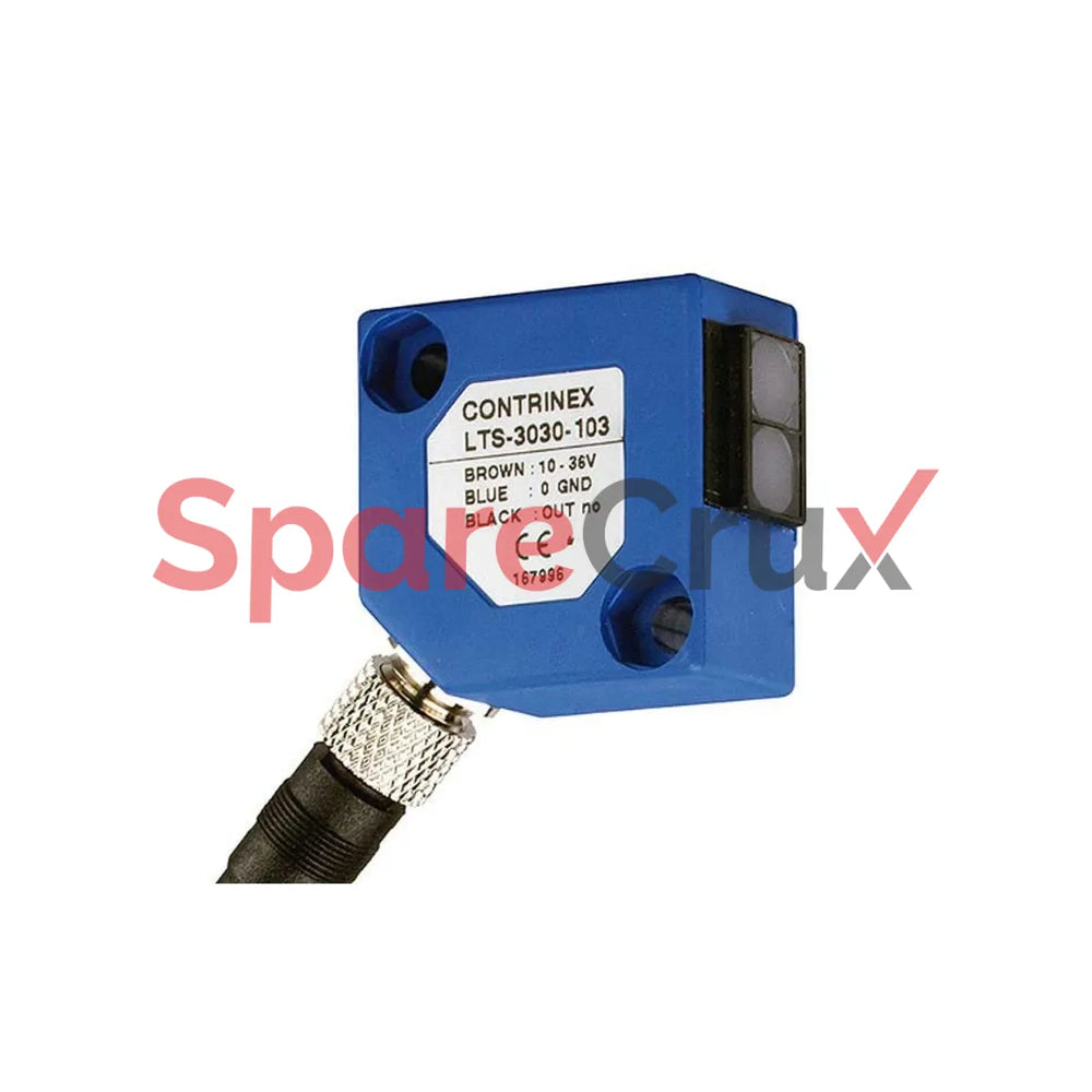 LTS-3030-104 | CONTRINEX | Compact Diffuse Photoelectric Sensor, PNP, IP67, 10–36V DC
