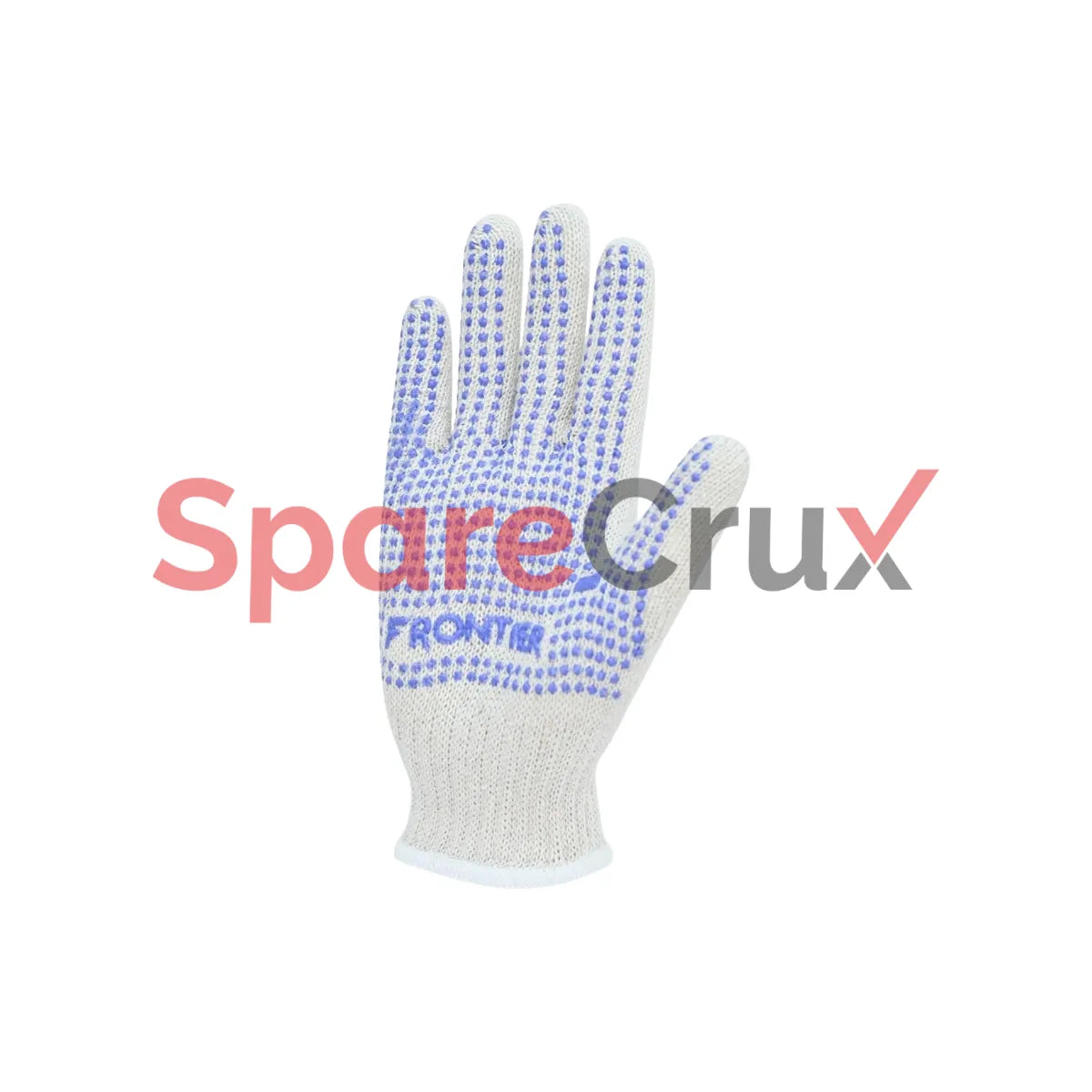 FT604SD | KARAM | Cotton Knitted Single Dotted Gloves White (SD)