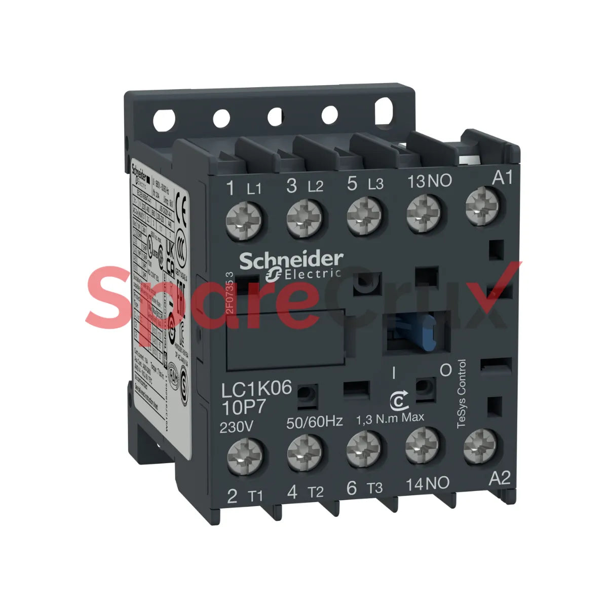 LC1K0910F7 | SCHNEIDER ELECTRIC | TeSys K contactor - 3P - AC-3 <= 440 V 9 A - 1 NO aux. - 110 V AC coil