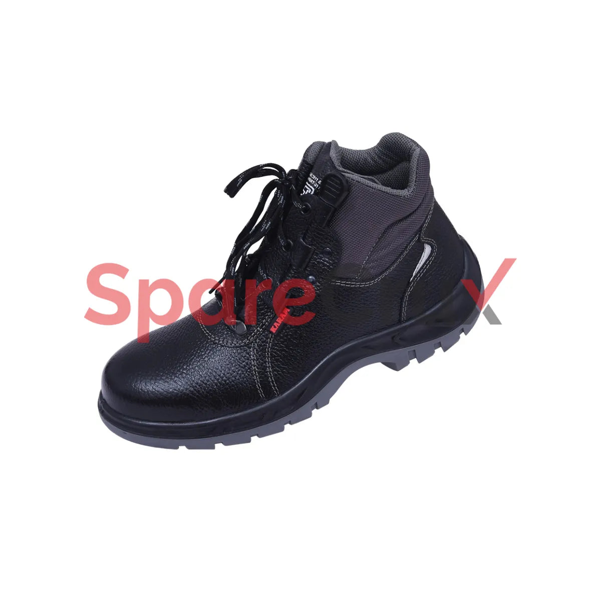 FS 22 | KARAM | Quick Release Ankle Height Black Leather Safety Shoes