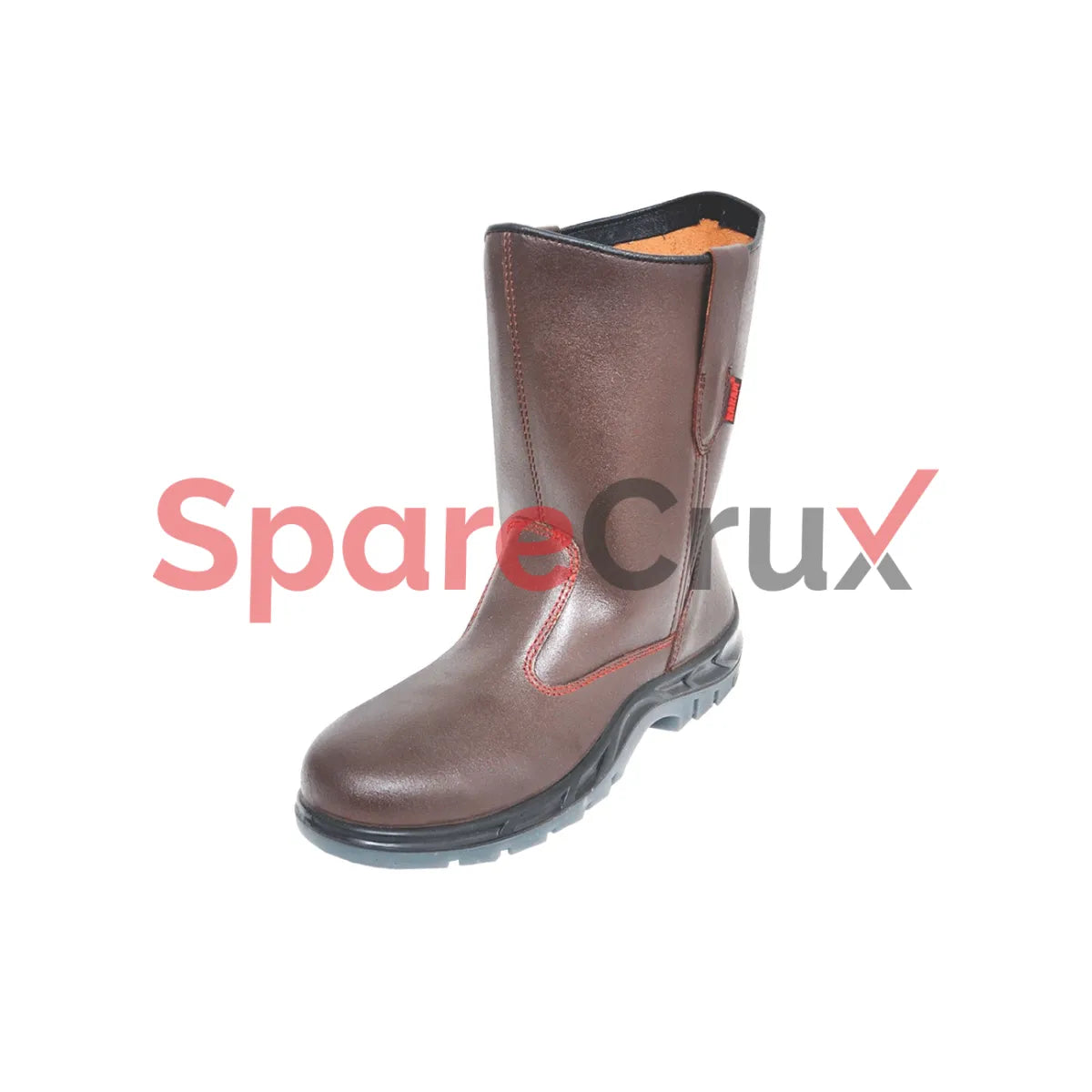 FS 51 | KARAM | High Ankle Rigger Dark Brown Leather Safety Shoes