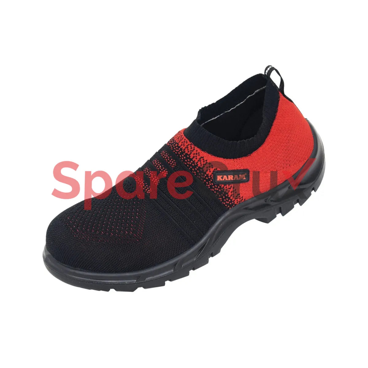 FS 202 | KARAM | Flytex Red and Black Sporty Slip-on Safety Shoes