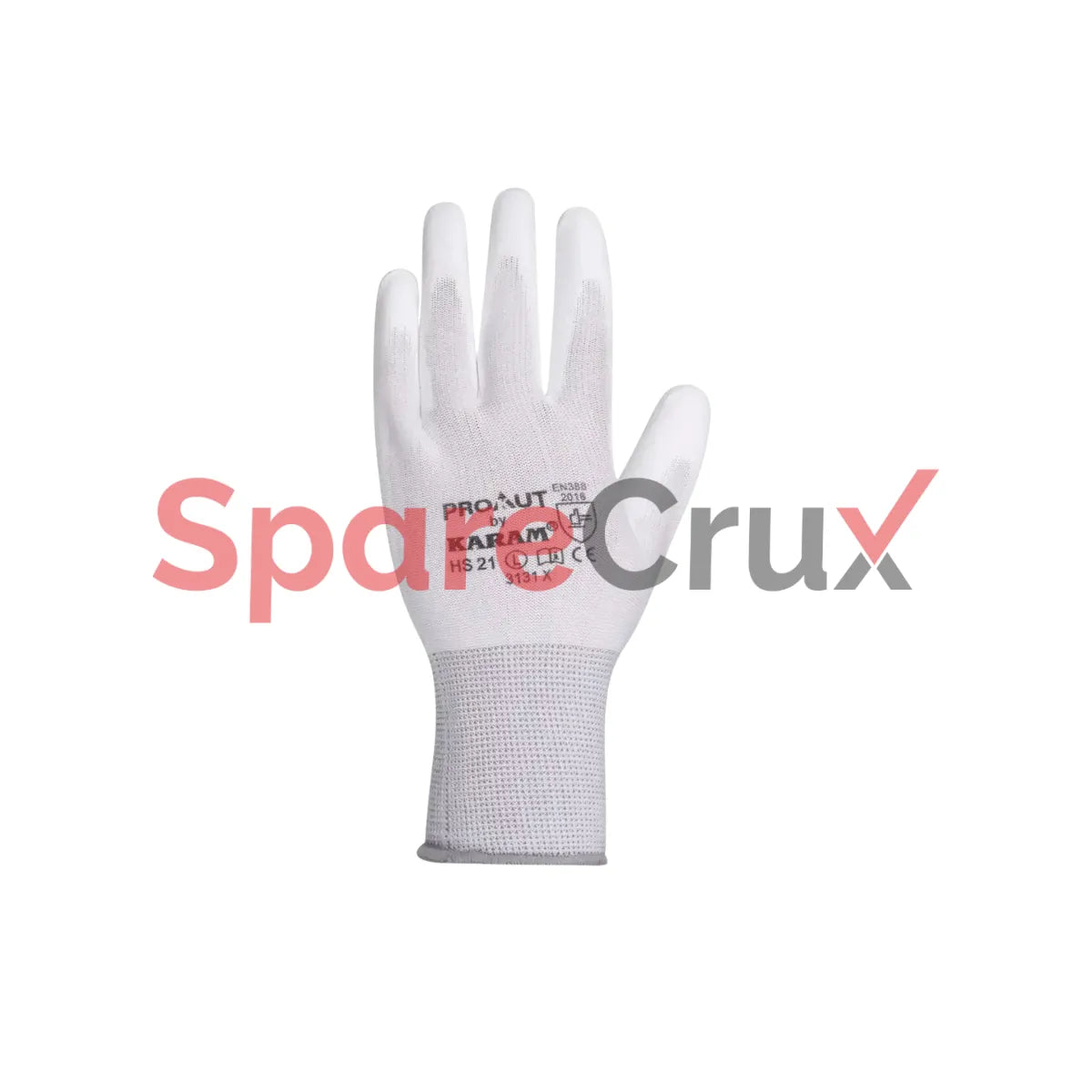 HS 21 | KARAM | White Polyester Liner with White PU Coating Glove