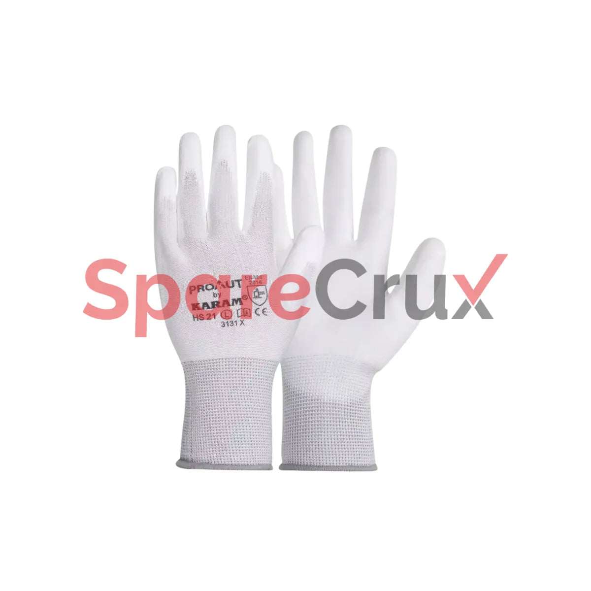 HS 21 | KARAM | White Polyester Liner with White PU Coating Glove