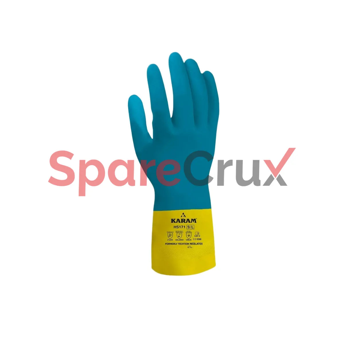 HS 171 | KARAM | Flocked Liner with Neoprene over Latex Coating Safety Gloves