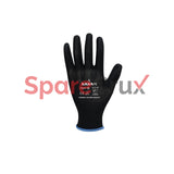 HS 24 | KARAM | Polyester Liner with Polyurethane Coating Black Safety Gloves