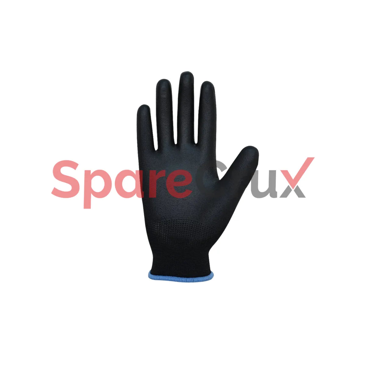 HS 24 | KARAM | Polyester Liner with Polyurethane Coating Black Safety Gloves