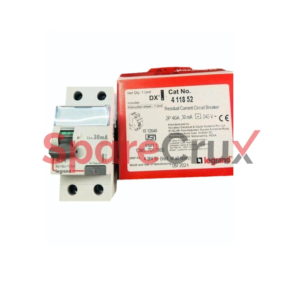 411852 | LEGRAND | Double Pole 30Ma 240V