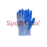 HS 03 | KARAM | Polycotton Liner with Natural Latex Coating Blue Safety Gloves