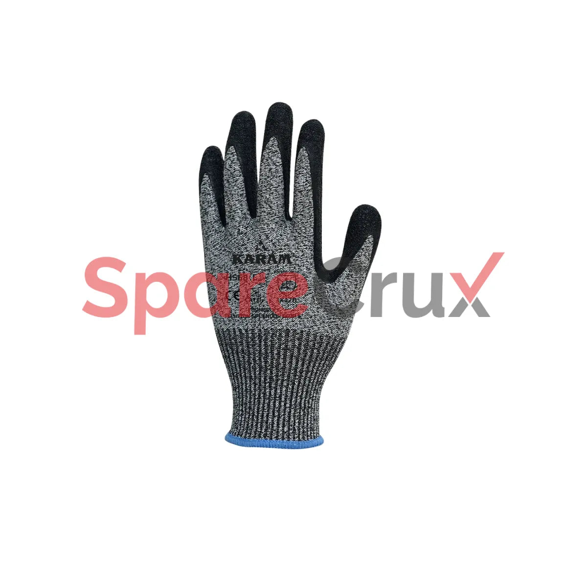 HS 68 | KARAM | Glass Liner with Natural Latex Coating Safety Gloves