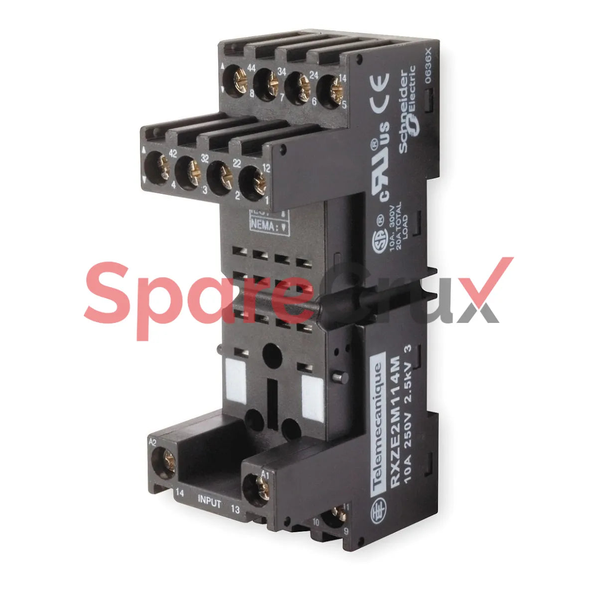 RXZE2M114M | SCHNEIDER ELECTRIC | 14-Pin Relay Socket for RXM2/RXM4 Relays, Screw Terminals, Mixed Contacts, DIN Rail Mount