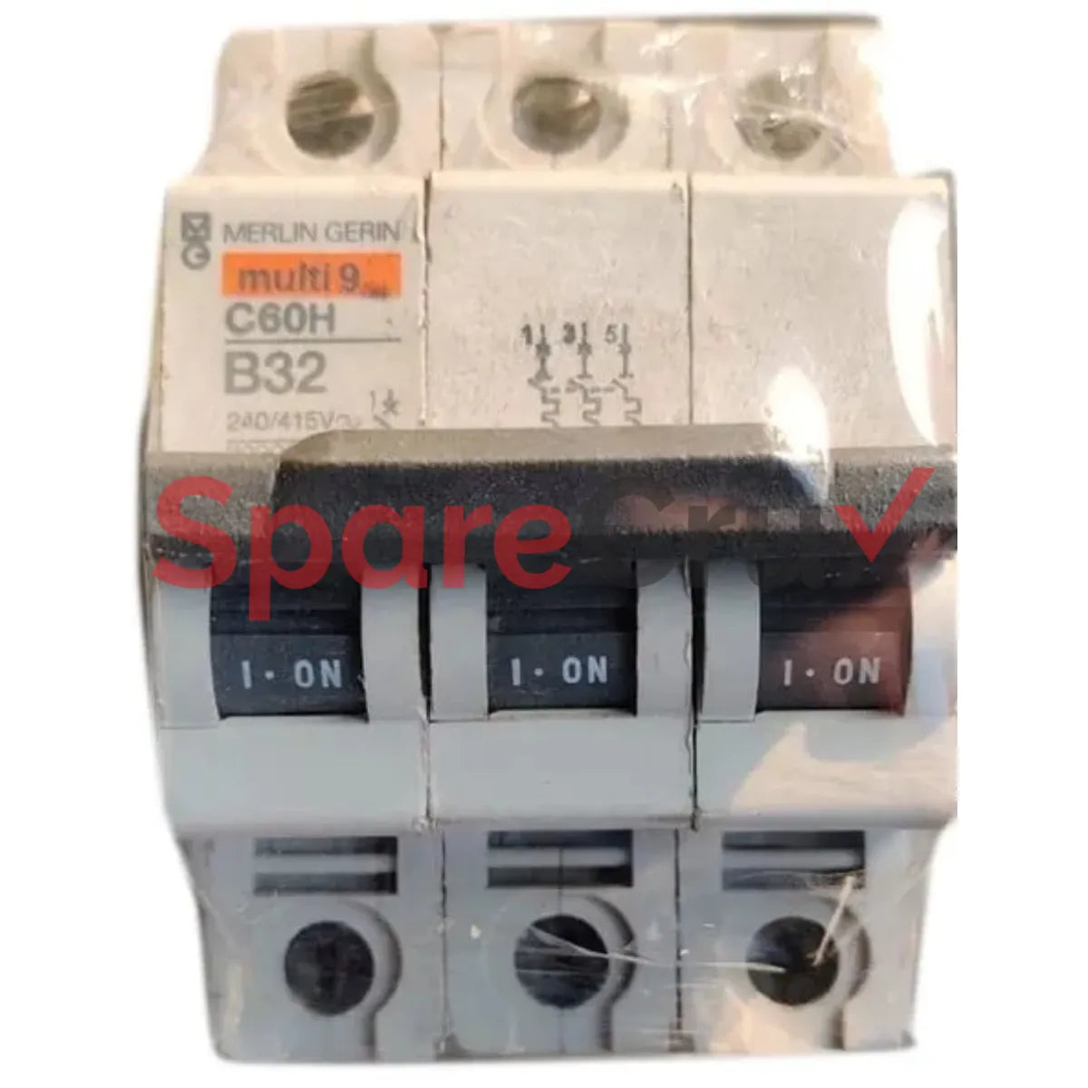 C60HB32 | SCHNEIDER ELECTRIC | 32A Triple Pole Merlin Gerin C60H B32 MCB Switch